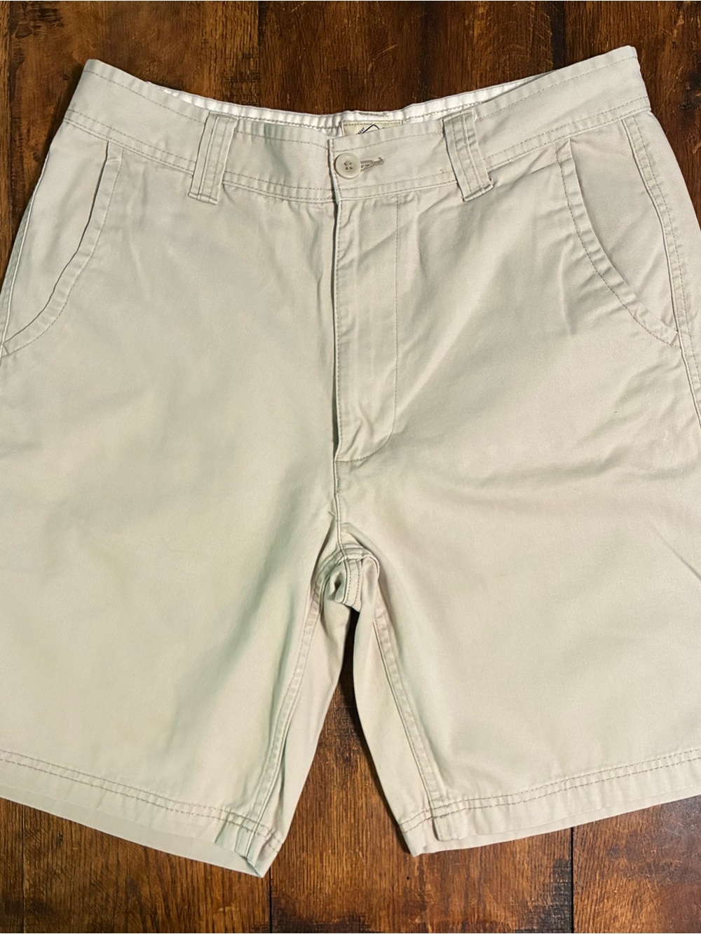 St. John's Bay Light Beige Flat-Front Chino Shorts